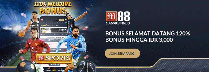 Banner promosi M88 menampilkan berbagai bonus dan penawaran spesial untuk member baru dan member lama